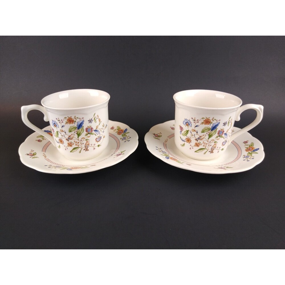 Lenox Cup Saucer Sets Birds Flowers Pink Blue Floral Lantana Wind Chimes Set